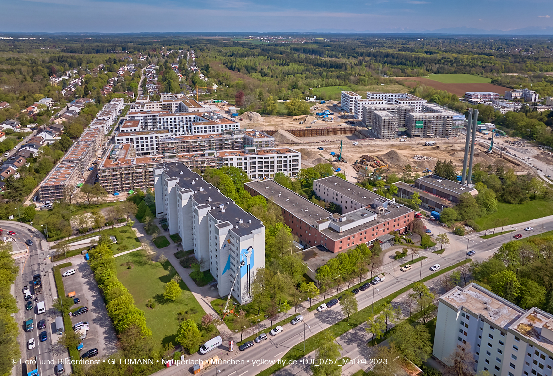 04.05.2023 - Luftbilder vom Alexisqaurtier und Pandion Verde in Neuperlach